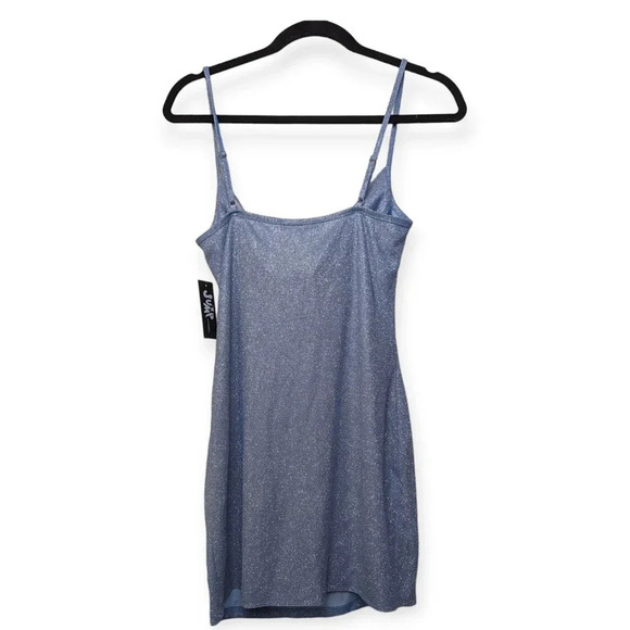 Jump Apparel Mini Dress Light Blue Glitter Club Hoco - Picture 3 of 14